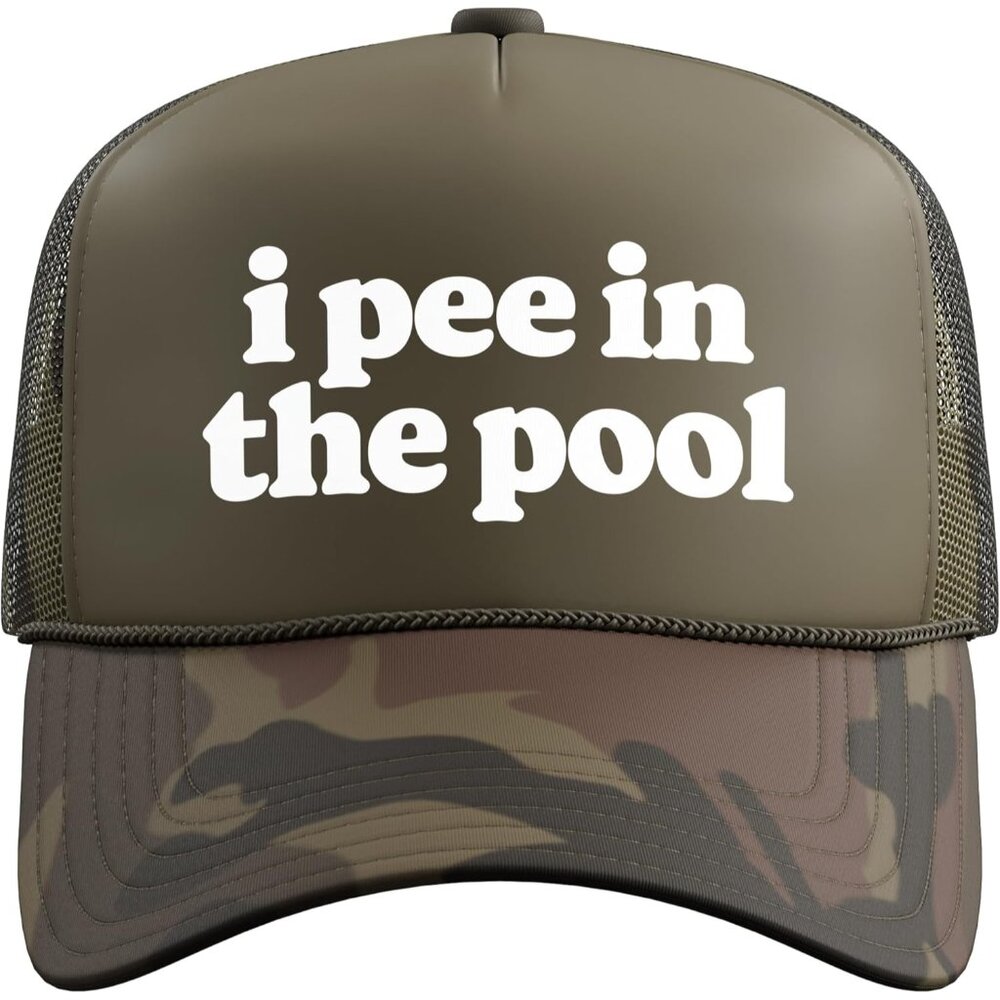 Funny Trucker Hat with Mesh Back Adjustable Sarcastic Pool Joke Cap Unisex - Picture 2 of 5